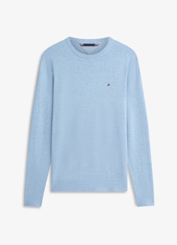 Tommy Hilfiger Heren Pullover met logo in de kleur Lichtblauw