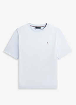 Tommy Hilfiger Heren T-shirt met logo in de kleur Donkerblauw