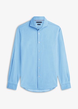 Tommy Hilfiger Heren Slim fit overhemd van denim in de kleur Lichtblauw