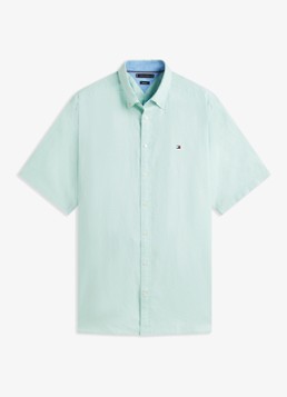 Tommy Hilfiger Heren Regular fit overhemd met logo in de kleur Mint
