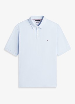 Tommy Hilfiger Heren Regular fit polo in katoenblend in de kleur Lichtblauw