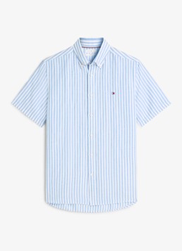 Tommy Hilfiger Heren Regular fit overhemd met streepprint in de kleur Lichtblauw