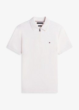 Tommy Hilfiger Heren Regular fit polo van katoen in de kleur Ivoor