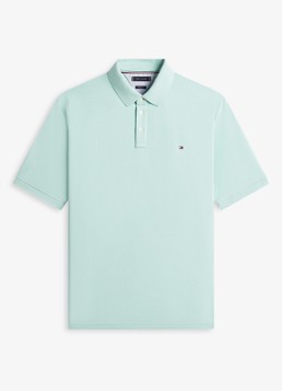Tommy Hilfiger Heren Regular fit polo in katoenblend in de kleur Mint