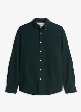 Tommy Hilfiger Heren Oxford regular fit overhemd met logo in de kleur Hunter / Hunter Solid-MBP