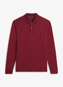 Tommy Hilfiger Heren Regular fit polo met logo in de kleur Burgundy-VLP
