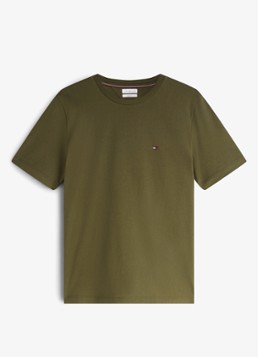 Tommy Hilfiger Heren T-shirt met logo in de kleur Huntsman Green-MT1 / Groen