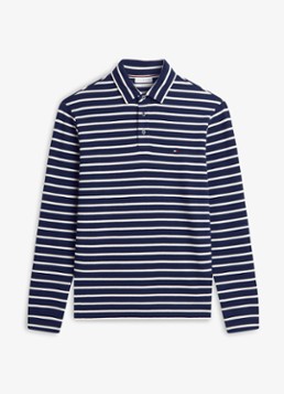Tommy Hilfiger Heren Regular fit polo met streepprint in de kleur Donkerblauw