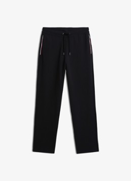 Tommy Hilfiger Heren Straight fit joggingbroek met gestreept detail in de kleur Zwart