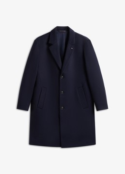 Tommy Hilfiger Heren New York Label mantel in wolblend in de kleur Donkerblauw