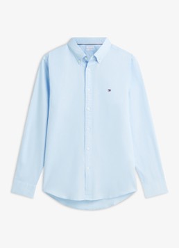 Tommy Hilfiger Heren Regular fit overhemd met logo in de kleur Sweet Blue-C3Q