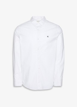 Calvin Klein Heren Classix Oxford regular fit overhemd met logoborduring in de kleur White Pepper / Wit