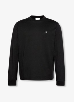 Calvin Klein Heren Longsleeve met logo in de kleur Zwart