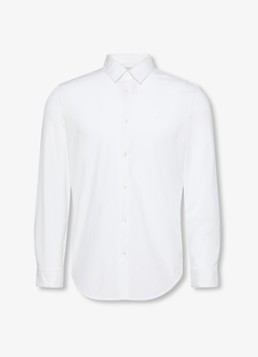 Calvin Klein Heren Overhemd met logoborduring in de kleur Gebroken wit