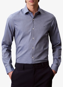 Calvin Klein Heren Regular fit overhemd met logoborduring in de kleur Blauw