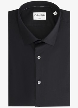 Calvin Klein Heren Slim fit overhemd met dubbele manchet in de kleur Zwart