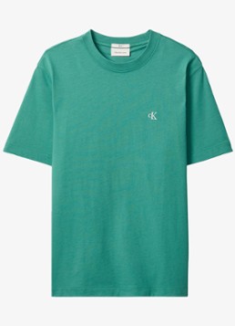 Calvin Klein Heren T-shirt met logoborduring in de kleur Wild Green-VFL / Groen