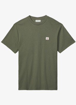 Calvin Klein Heren T-shirt met logo in de kleur Olijfgroen