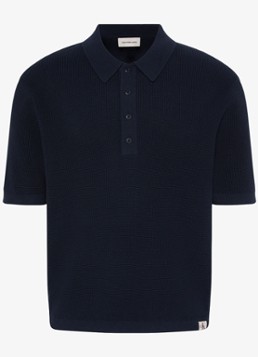 Calvin Klein Heren Regular fit polo met structuur in de kleur Donkerblauw