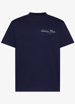 Calvin Klein Heren T-shirt met logoborduring in de kleur Donkerblauw