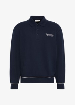 Calvin Klein Heren Pullover met logoborduring in de kleur Dark Sapphire-Cef / Bruin