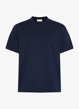 Calvin Klein Heren T-shirt met logoborduring in de kleur Donkerblauw