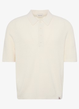 Calvin Klein Heren Regular fit polo met structuur in de kleur Ivoor