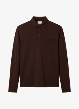 Calvin Klein Heren Regular fit polo met logoborduring in de kleur Donkerbruin