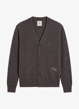 Calvin Klein Heren Fijngebreid vest met logoborduring in de kleur Donkergrijs