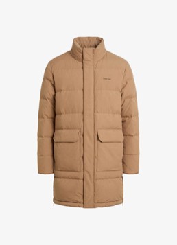 Calvin Klein Heren Puffer jas met logo in de kleur Zand