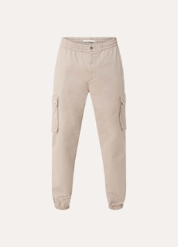 Calvin Klein Heren Tapered fit cargobroek met logo in de kleur Beige