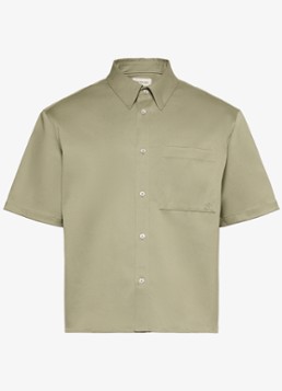Calvin Klein Heren Overhemd met logoborduring in de kleur Lindegroen