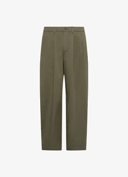 Calvin Klein Heren Straight fit chino met plooien in de kleur Olijfgroen