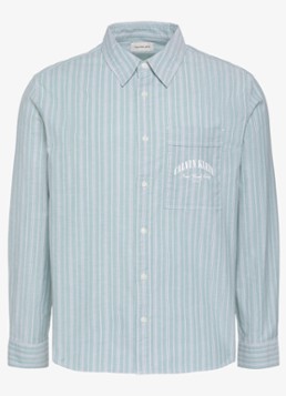 Calvin Klein Heren Overhemd met streepprint in de kleur Groen