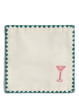&Klevering Zigzag Cocktail servet 12 x 12 cm set van 4 Multicolor - Deal