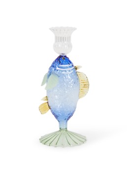&Klevering Fish kandelaar 19 cm Blauw - Deal