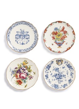 &Klevering Patina gebaksbordje 13 cm set van 4 Multicolor - Deal