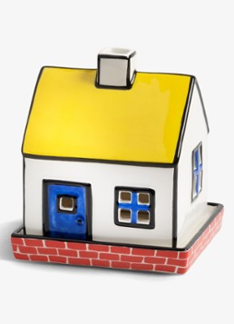 &Klevering Theelichthouder cottage 12.5 cm Geel