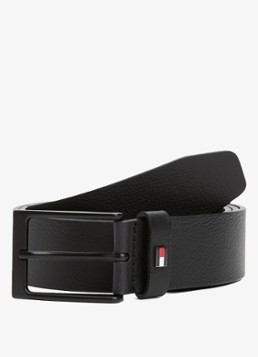 Tommy Hilfiger Heren Oliver riem van leer in de kleur Zwart