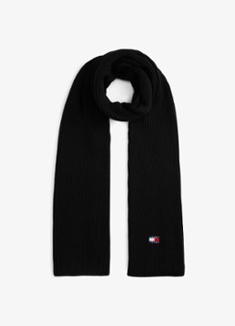 Tommy Hilfiger Heren Heritage sjaal met logo in de kleur Zwart