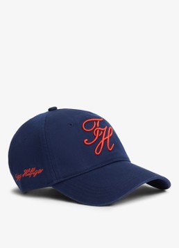 Tommy Hilfiger Heren Baseball pet met logoborduring in de kleur Donkerblauw