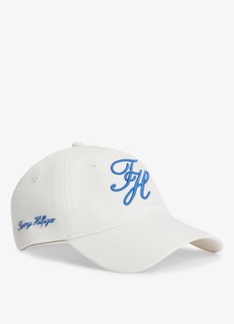 Tommy Hilfiger Heren Baseball pet met logoborduring in de kleur Wit