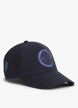 Tommy Hilfiger Heren Pet met logoborduring in de kleur Blauwgrijs