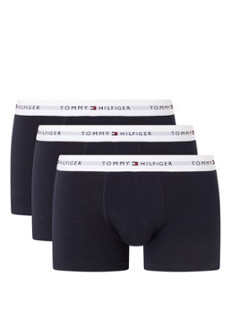Tommy Hilfiger Heren Boxershorts met logoband in 3-pack in de kleur Donkerblauw