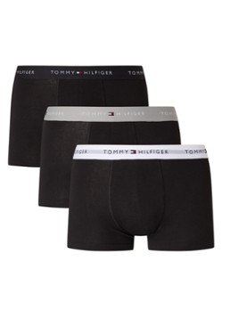 Tommy Hilfiger Heren Boxershorts met logoband in 3-pack in de kleur Grijsmele