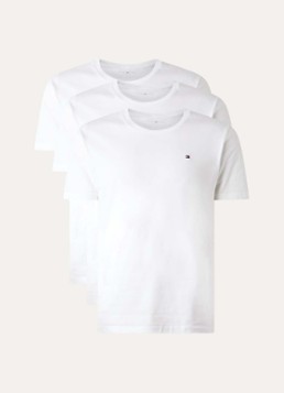Tommy Hilfiger Heren T-shirts met logo in 3-pack in de kleur Wit