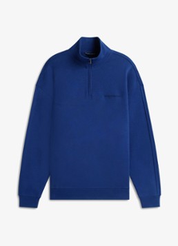 Tommy Hilfiger Heren Sweater met halve rits in de kleur Kobaltblauw