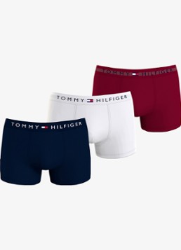 Tommy Hilfiger Heren Boxershorts met logoband in 3-pack in de kleur Rood