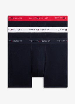 Tommy Hilfiger Heren Boxershorts met logoband in 3-pack in de kleur Zwart