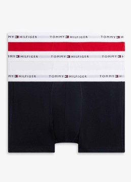 Tommy Hilfiger Heren Boxershorts met logoband in 3-pack in de kleur Rood